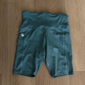 Champion High-Rise Bike Shorts in Teal Green